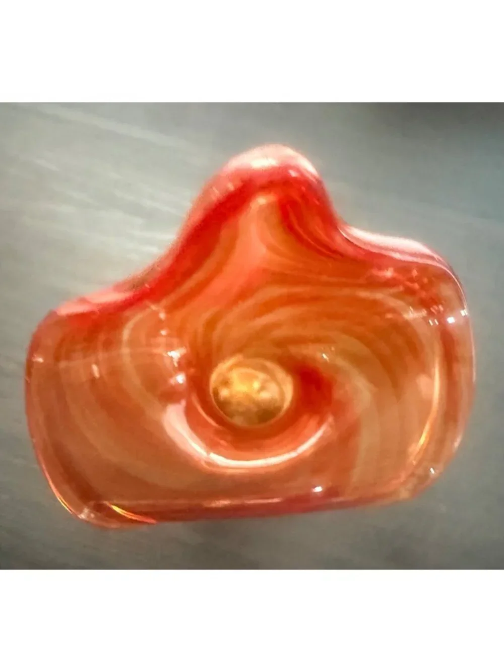 Handmade Glass Swirled Mushroom Sculpture By Becraft From The Ozarks - Amber Ton